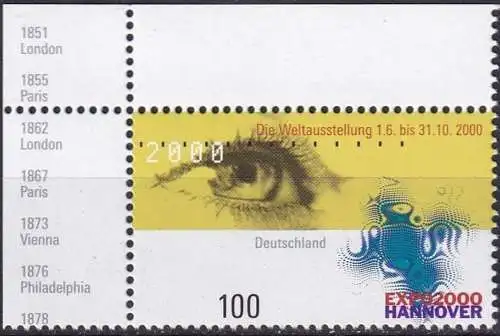 DEUTSCHLAND 2000 Mi-Nr. 2089 Eckrand ** MNH