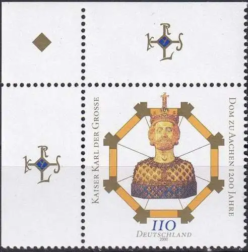 DEUTSCHLAND 2000 Mi-Nr. 2088 Eckrand ** MNH