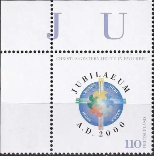 DEUTSCHLAND 2000 Mi-Nr. 2087 Eckrand ** MNH