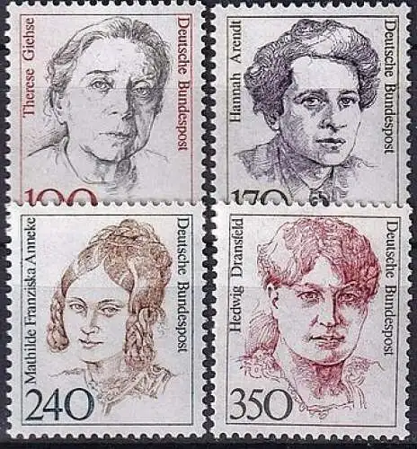 DEUTSCHLAND 1988 Mi-Nr. 1390/93  ** MNH