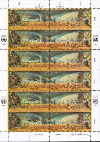 UNO WIEN 1993 Mi-Nr: 156/59 Kleinbogen ** MNH