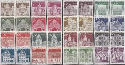 BERLIN 1966 Mi-Nr. 270/85 waagerechte Paare ** MNH