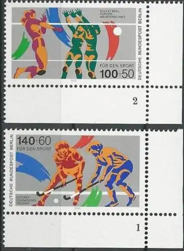 BERLIN 1989 Mi-Nr. 836/37 Eckränder mit Formnummern ** MNH