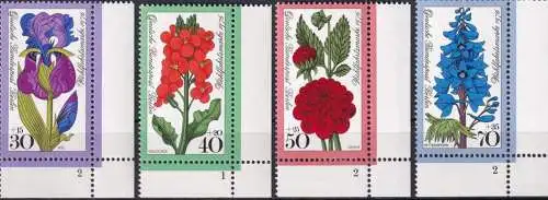 BERLIN 1976 Mi-Nr. 524/27 Eckrand mit Formnummern ** MNH