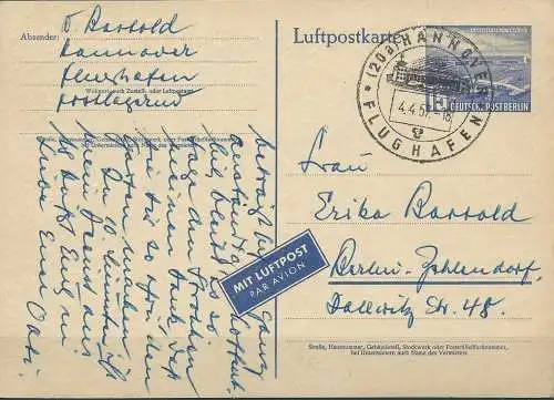 BERLIN 1953 Mi-Nr. P 16 b Postkarte gelaufen