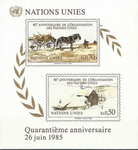 UNO GENF 1985 Mi-Nr. Block 3 ** MNH