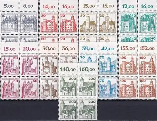 BERLIN 1977 Mi-Nr. 532/40 Viererblocks ** MNH