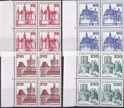 BERLIN 1978 Mi-Nr. 587/90 Viererblocks ** MNH
