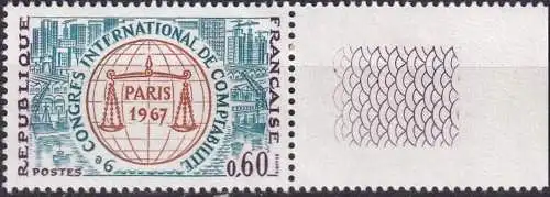 FRANKREICH 1967 Mi-Nr. 1596 Randstück ** MNH