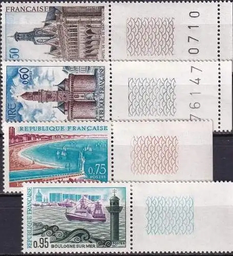 FRANKREICH 1967 Mi-Nr. 1591/94 Randstücke ** MNH