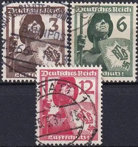 DEUTSCHES REICH 1937 Mi-Nr. 643/45 o used