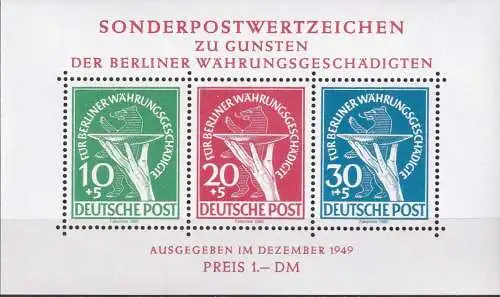 BERLIN 1949 Mi-Nr. Block 1 Nachdruck Vignette