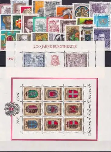 ÖSTERREICH 1976 Mi-Nr. 1506-39 kompletter Jahrgang/year set ** MNH