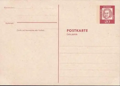 DEUTSCHLAND 1962 Mi-Nr. P 75 Postkarte ungelaufen