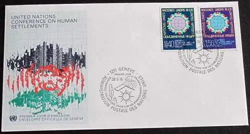UNO GENF 1976 Mi-Nr. 58/59 FDC