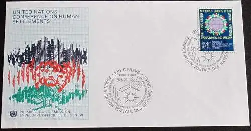 UNO GENF 1976 Mi-Nr. 58 FDC