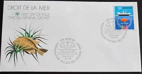 UNO GENF 1974 Mi-Nr. 45 FDC