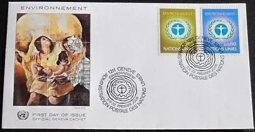 UNO GENF 1972 Mi-Nr. 25/26 FDC