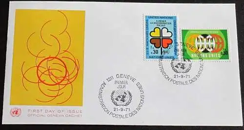 UNO GENF 1971 Mi-Nr. 19/20 FDC
