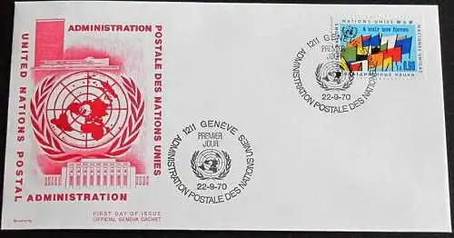 UNO GENF 1970 Mi-Nr. 13 FDC