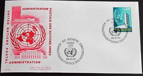 UNO GENF 1970 Mi-Nr. 12 FDC