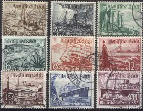 DEUTSCHES REICH 1937 Mi-Nr. 651/59 o used