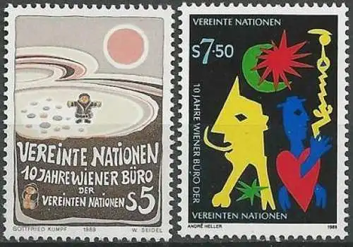 UNO WIEN 1989 Mi-Nr. 94/95 ** MNH