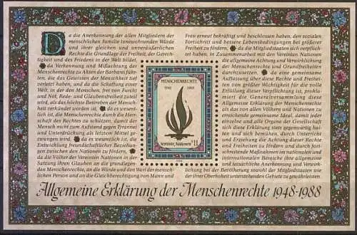 UNO WIEN 1988 Mi-Nr. Block 4 ** MNH