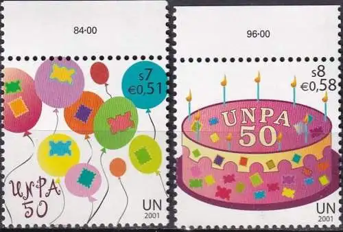 UNO WIEN 2001 Mi-Nr. 342/43 ** MNH