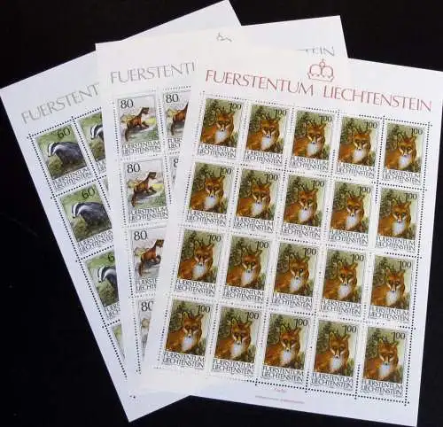 LIECHTENSTEIN 1993 Mi-Nr. 1066/68 Kleinbogen ** MNH