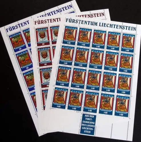 LIECHTENSTEIN 1993 Mi-Nr. 1061/63 Kleinbogen ** MNH