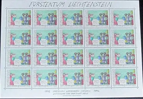 LIECHTENSTEIN 1992 Mi-Nr. 1049 Kleinbogen ** MNH