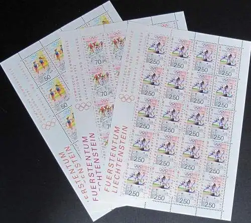LIECHTENSTEIN 1992 Mi-Nr. 1035/37 Kleinbogen ** MNH
