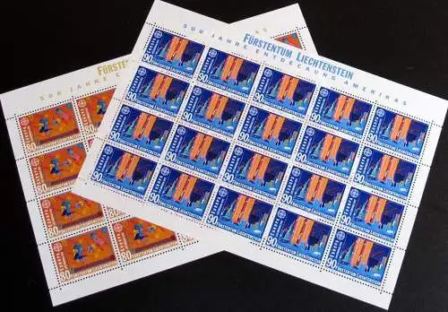 LIECHTENSTEIN 1992 Mi-Nr. 1033/34 Kleinbogen ** MNH