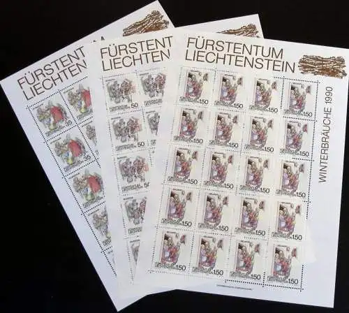 LIECHTENSTEIN 1990 Mi-Nr. 1008/10 Kleinbogen ** MNH