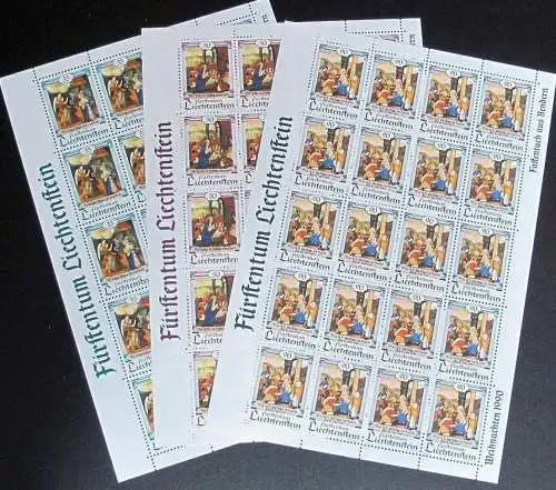 LIECHTENSTEIN 1990 Mi-Nr. 1005/07 Kleinbogen ** MNH