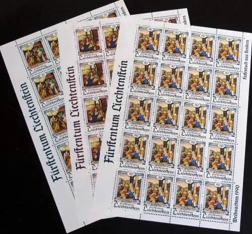 LIECHTENSTEIN 1990 Mi-Nr. 1005/07 Kleinbogen ** MNH