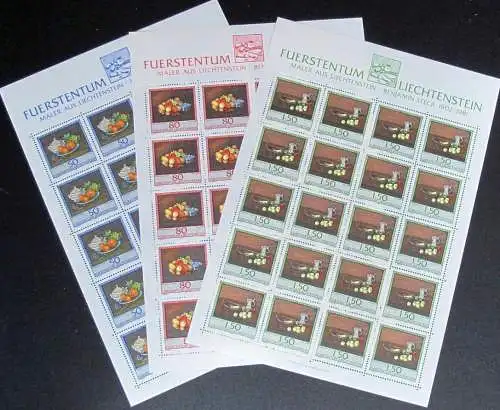 LIECHTENSTEIN 1990 Mi-Nr. 990/92 Kleinbogen ** MNH