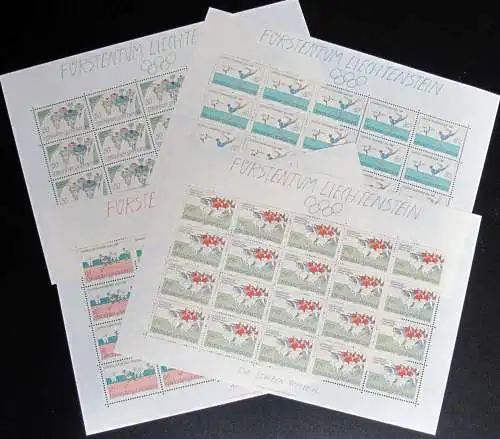 LIECHTENSTEIN 1988 Mi-Nr. 947/50 Kleinbogen ** MNH