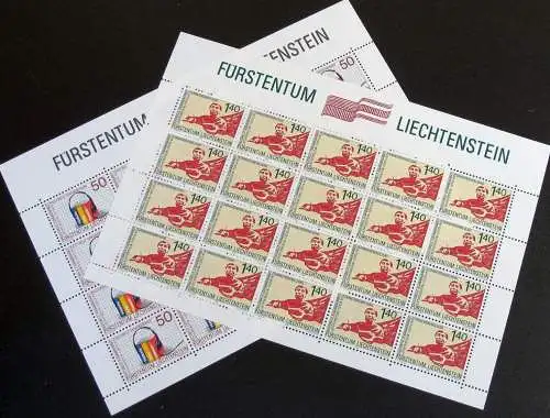 LIECHTENSTEIN 1988 Mi-Nr. 945/46 Kleinbogen ** MNH