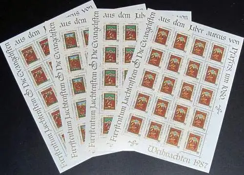 LIECHTENSTEIN 1987 Mi-Nr. 930/33 Kleinbogen ** MNH