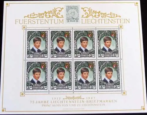 LIECHTENSTEIN 1987 Mi-Nr. 921 Kleinbogen ** MNH