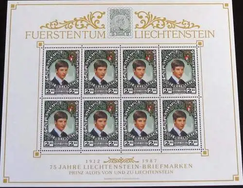 LIECHTENSTEIN 1987 Mi-Nr. 921 Kleinbogen ** MNH