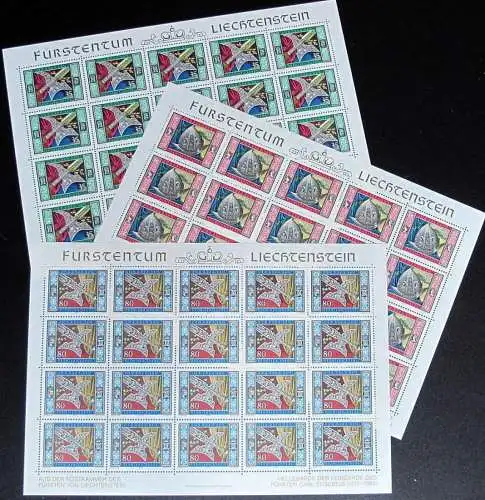 LIECHTENSTEIN 1986 Mi-Nr. 890/92 Kleinbogen ** MNH