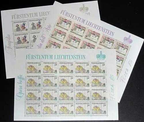 LIECHTENSTEIN 1985 Mi-Nr. 887/89 Kleinbogen ** MNH