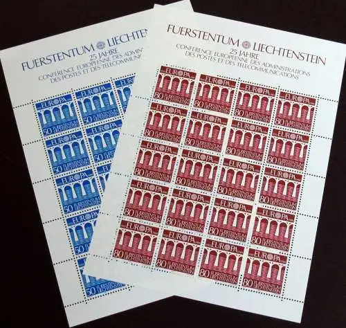 LIECHTENSTEIN 1984 Mi-Nr. 837/38 Kleinbogen ** MNH