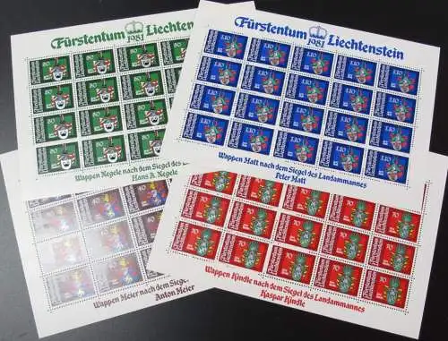 LIECHTENSTEIN 1981 Mi-Nr. 766/69 Kleinbogen ** MNH