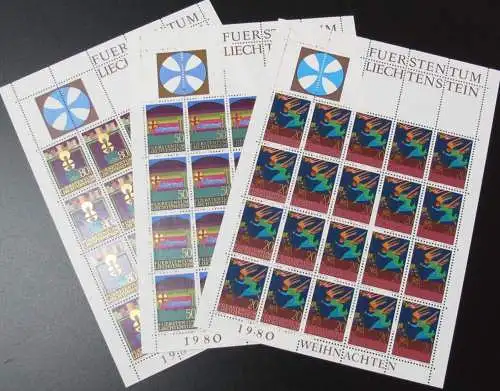LIECHTENSTEIN 1980 Mi-Nr. 761/63 Kleinbogen ** MNH