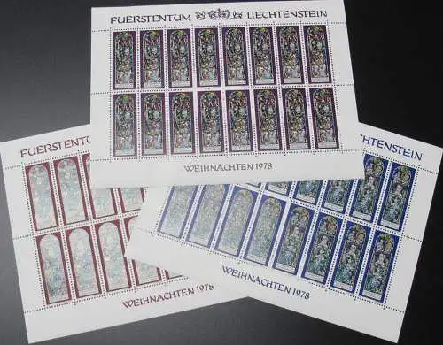 LIECHTENSTEIN 1978 Mi-Nr. 720/22 Kleinbögen ** MNH