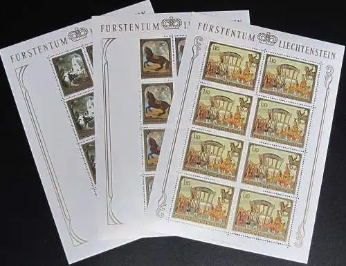 LIECHTENSTEIN 1978 Mi-Nr. 717/19 Kleinbogen ** MNH